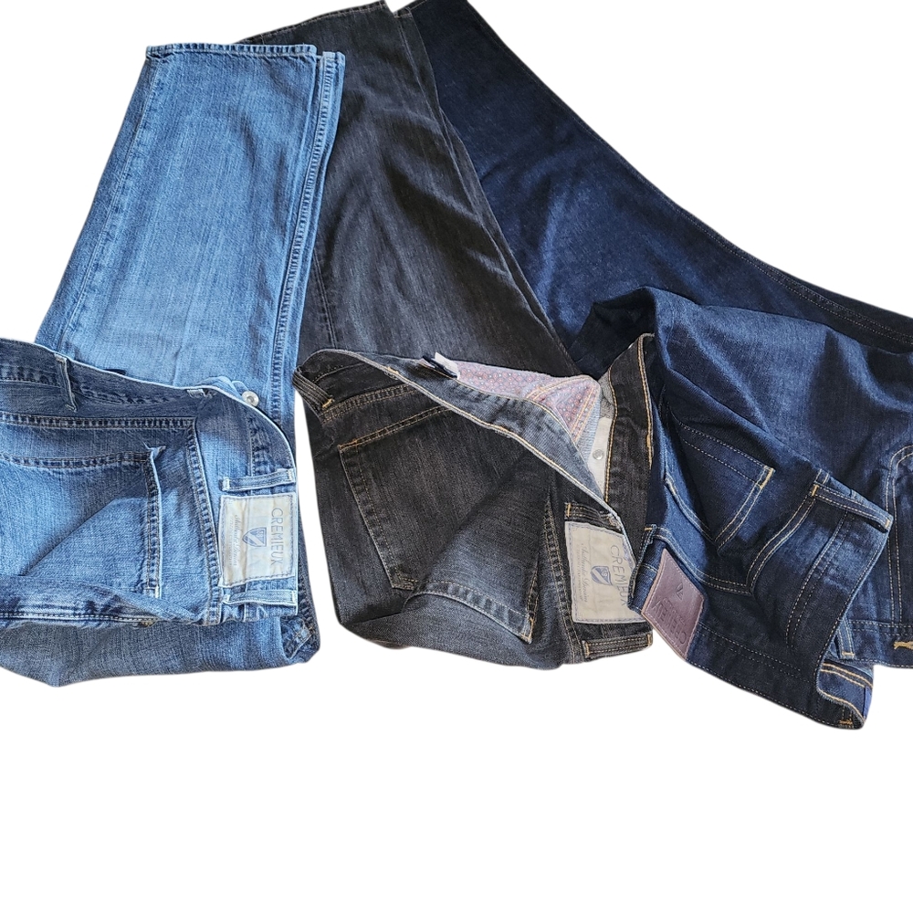 3 Pairs Of Daniel Cremieux Relaxed Fit Blue Jeans Dark Denim, Black & Stone Wash - Picture 4 of 16